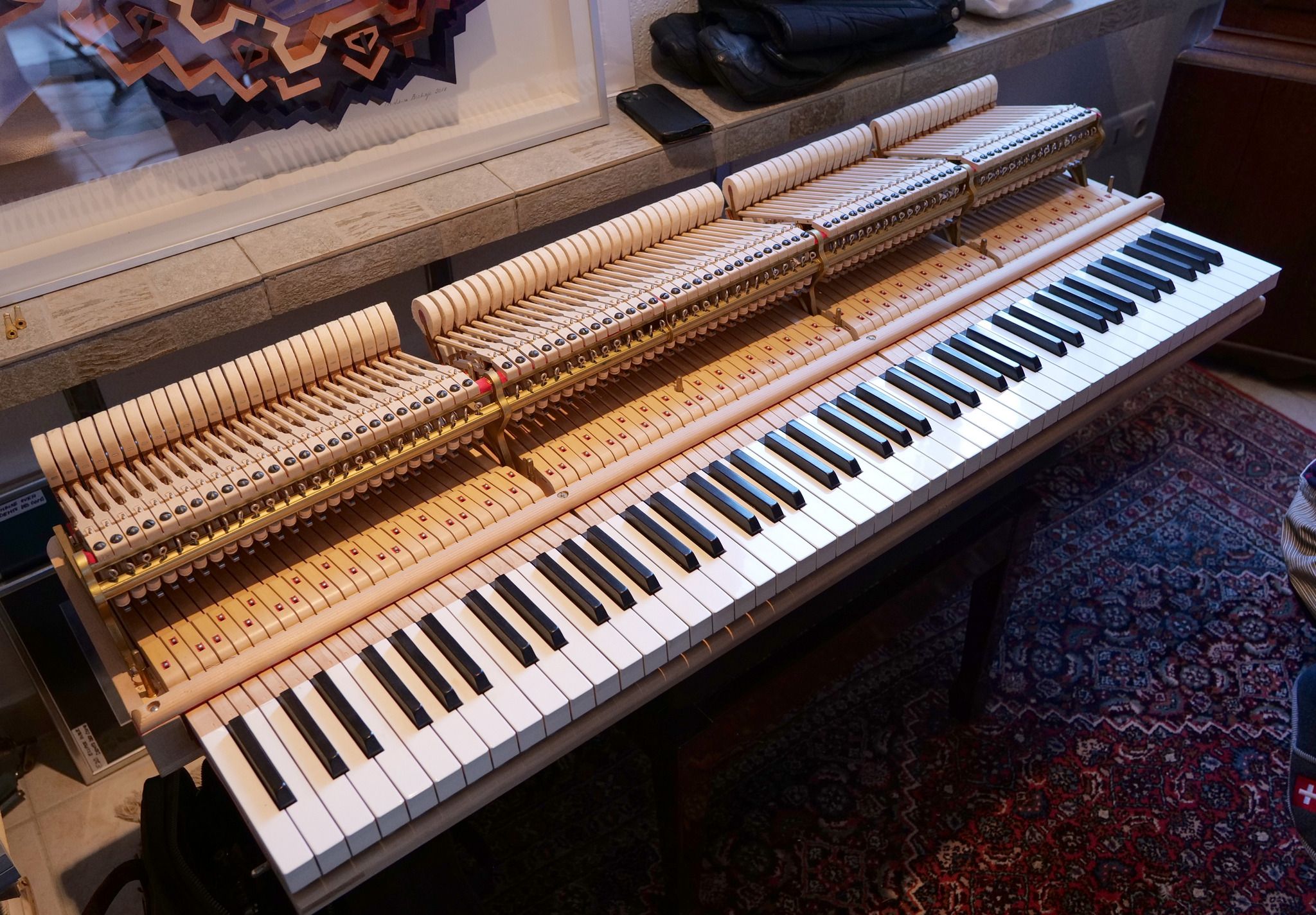 CITES-certified ivory keytops during servicing